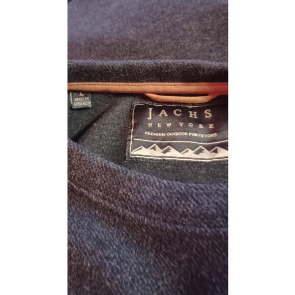 Jachs New York Men's Large Gray Wool Blend Crewneck Sweater Herringbone Pattern - Picture 5 of 8